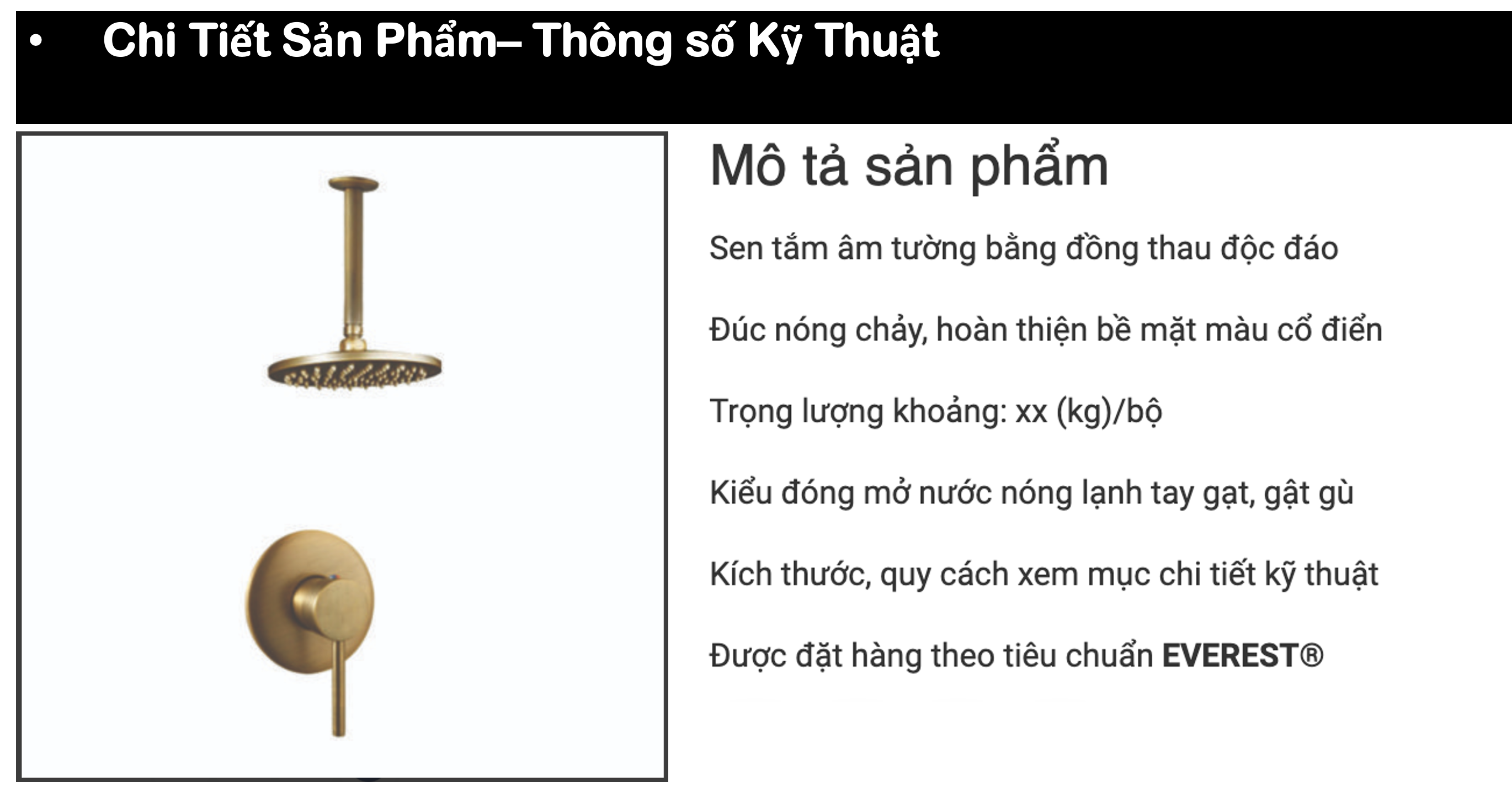 Sen tắm âm tường cổ điển [ BH chính hãng ]