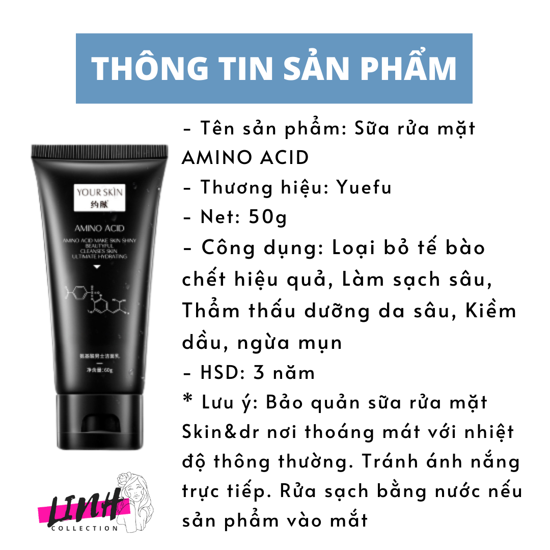 [Hoàn tiền 20%] Sữa Rửa Mặt Nam Sáng Da Giảm Mụn AMINO ACID 60g dành cho nam giúp sáng da sạch sâu kiềm dầu giảm mụn thâm hiệu quả