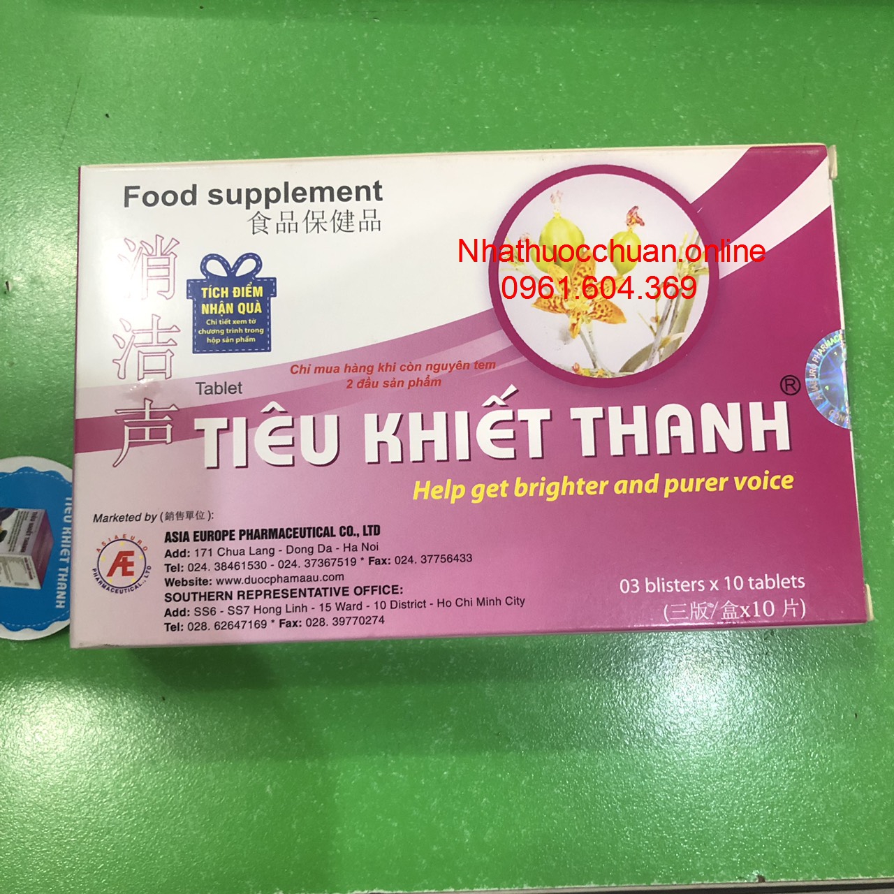 Tiêu Khiết Thanh ( Hộp 3 vỉ* 10 viên)