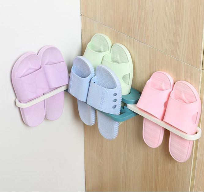 Multifunctional non-perforated wall-mounted shoe rack storage smart bathroom towel organizer