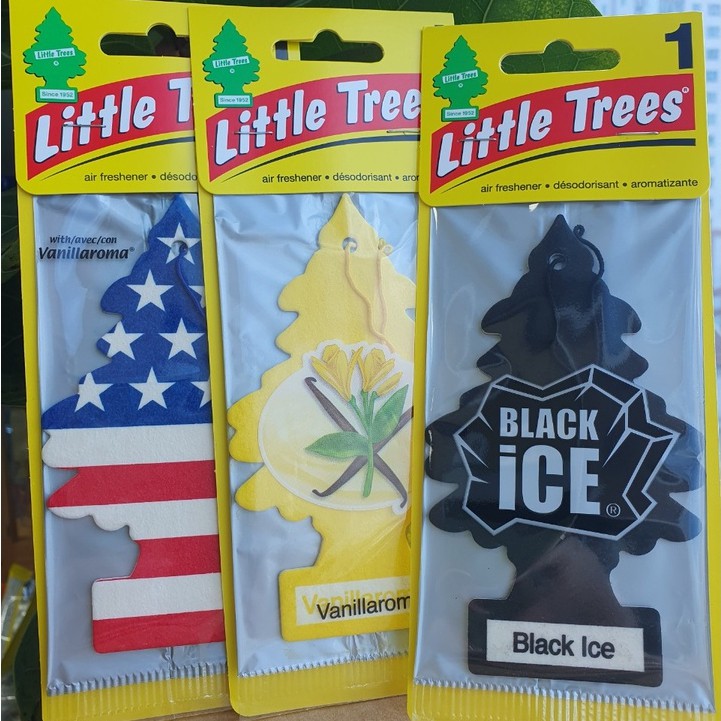 Giấy thơm cây thông khử mùi LITTLE TREES (Black Ice /lá cờ mỹ/ hương vani)