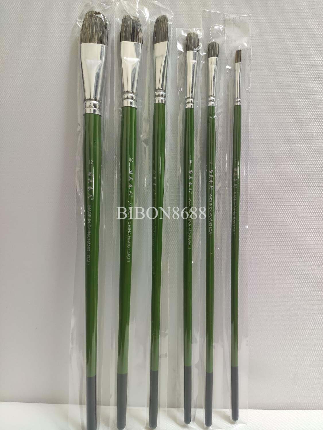 Bộ 6 cọ vẽ lông chồn đầu Oval vẽ màu Acrylic, sơn dầu, màu bột