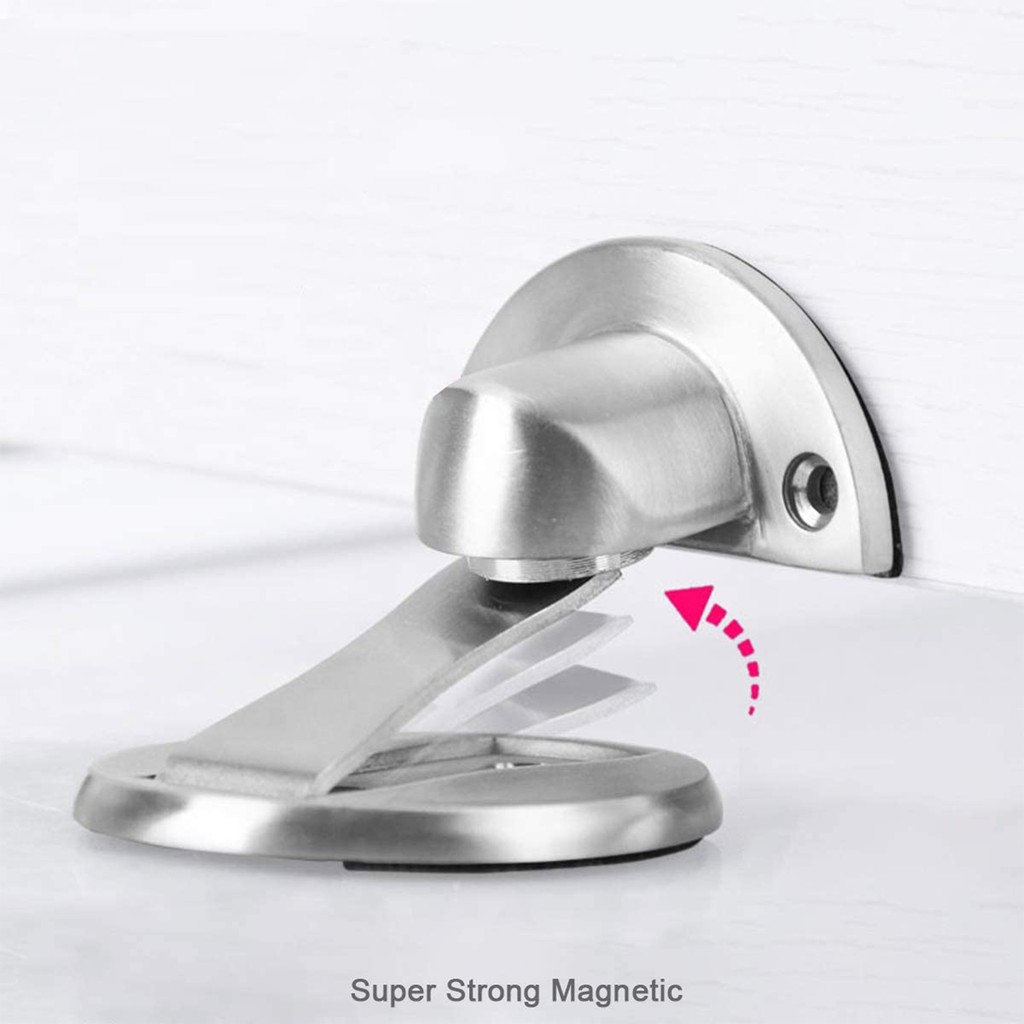 Chặn Cửa Hít Nam Châm Dán Sàn - Kèm miếng dán 3M & ốc vít