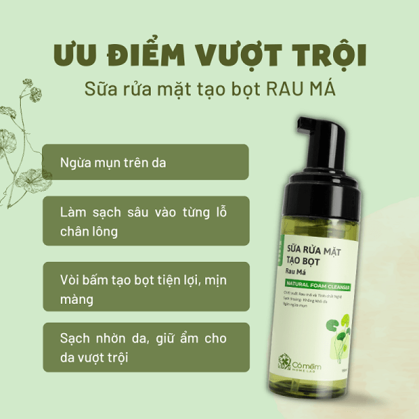 Combo Bọt Rửa Mặt Và Son Dưỡng Môi Cỏ Mềm