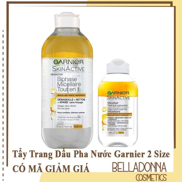 Tẩy trang dầu pha nước Garnier Biphase Micellaire Tout En 1 400ml