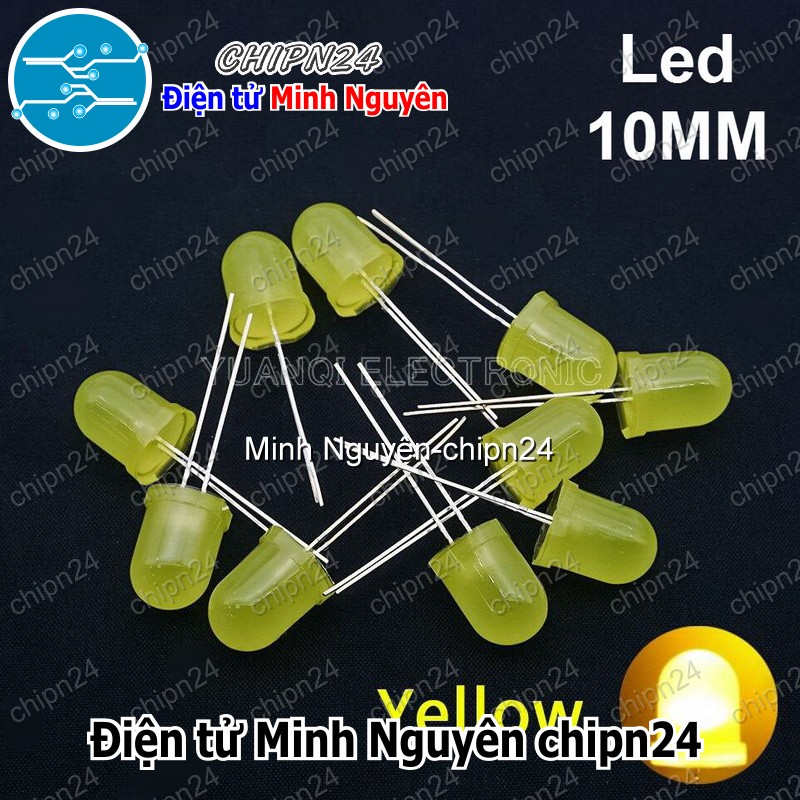 [10 con] (TK15) Led 10mm Vỏ Đục Màu ra Màu (Đỏ/Vàng/Xanh Lá/Dương/Trắng) - [Chọn Loại] - HHH.00195