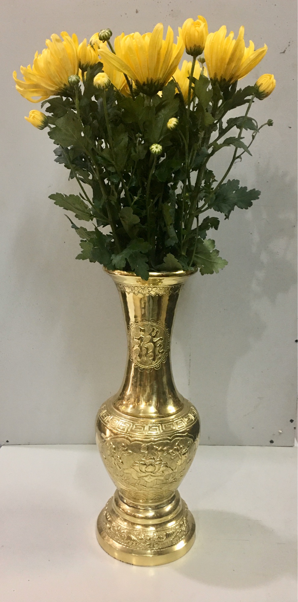 Lọ hoa bằng đồng cao 35cm
