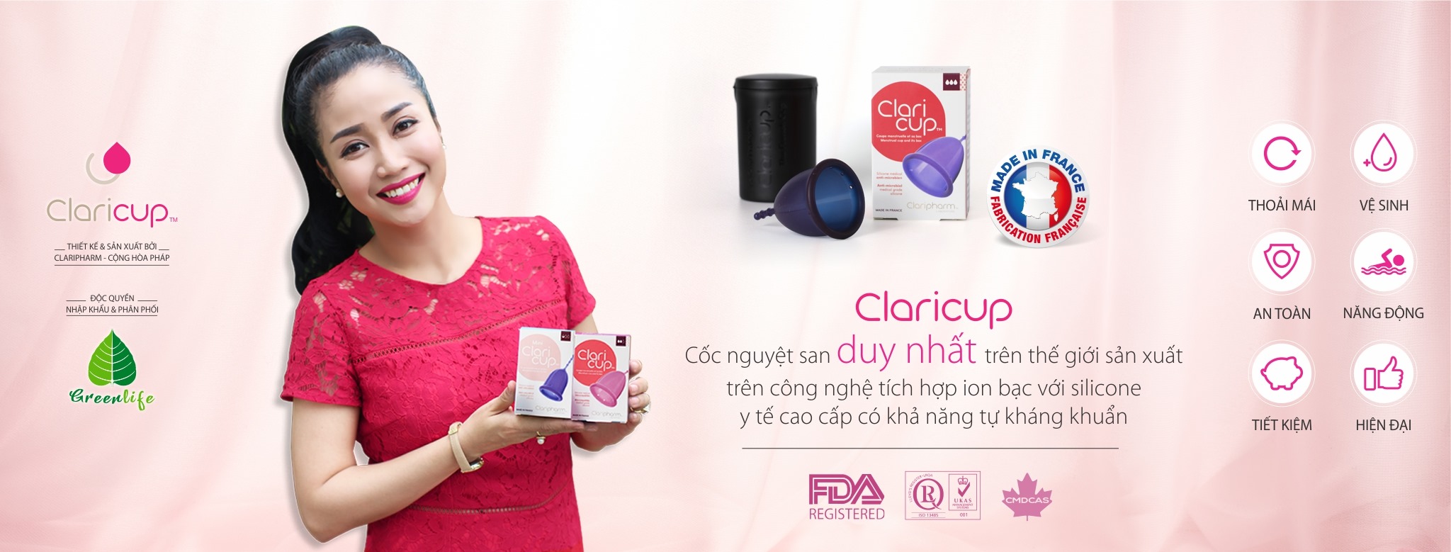 Cốc nguyệt san Claricup, hàng nhập khẩu Pháp