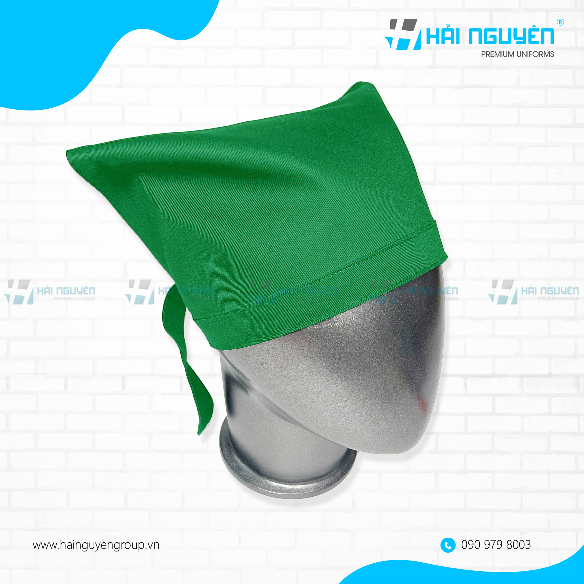 Nón tam giác - mũ phục vụ - khăn nón trùm tóc