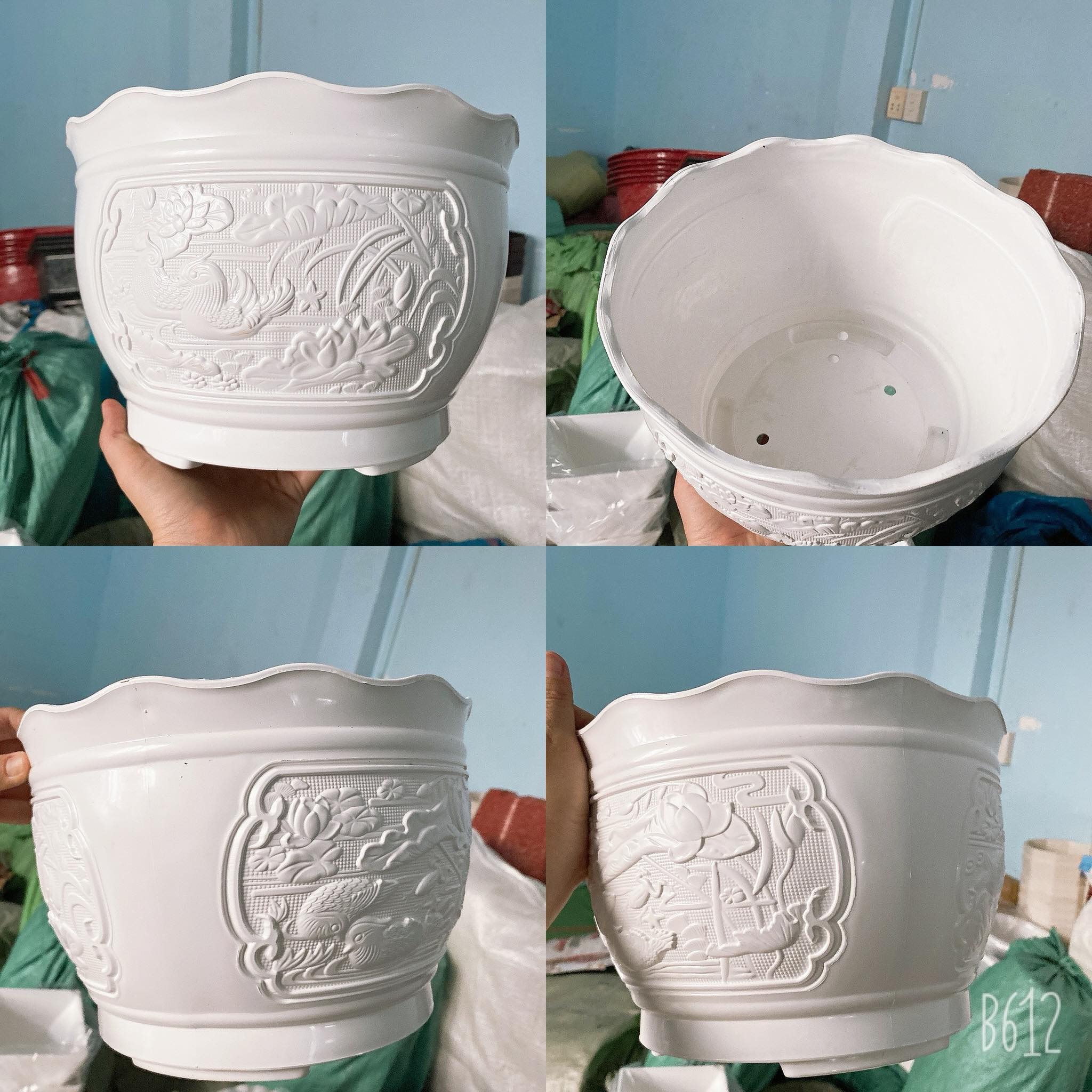 [HCM]Chậu nhựa uyên ương (có dĩa lót)