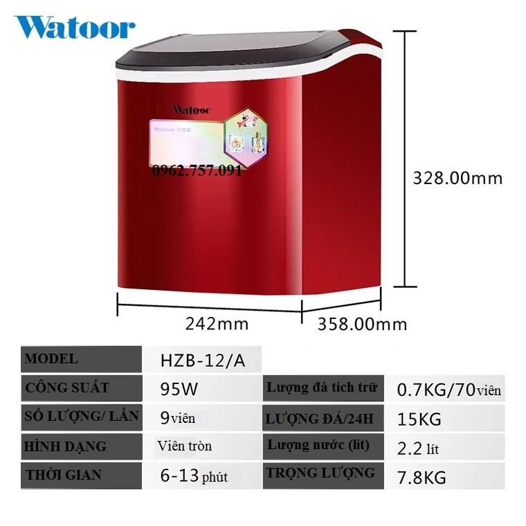 Máy làm đá Watoor 15kg HZB-12/A
