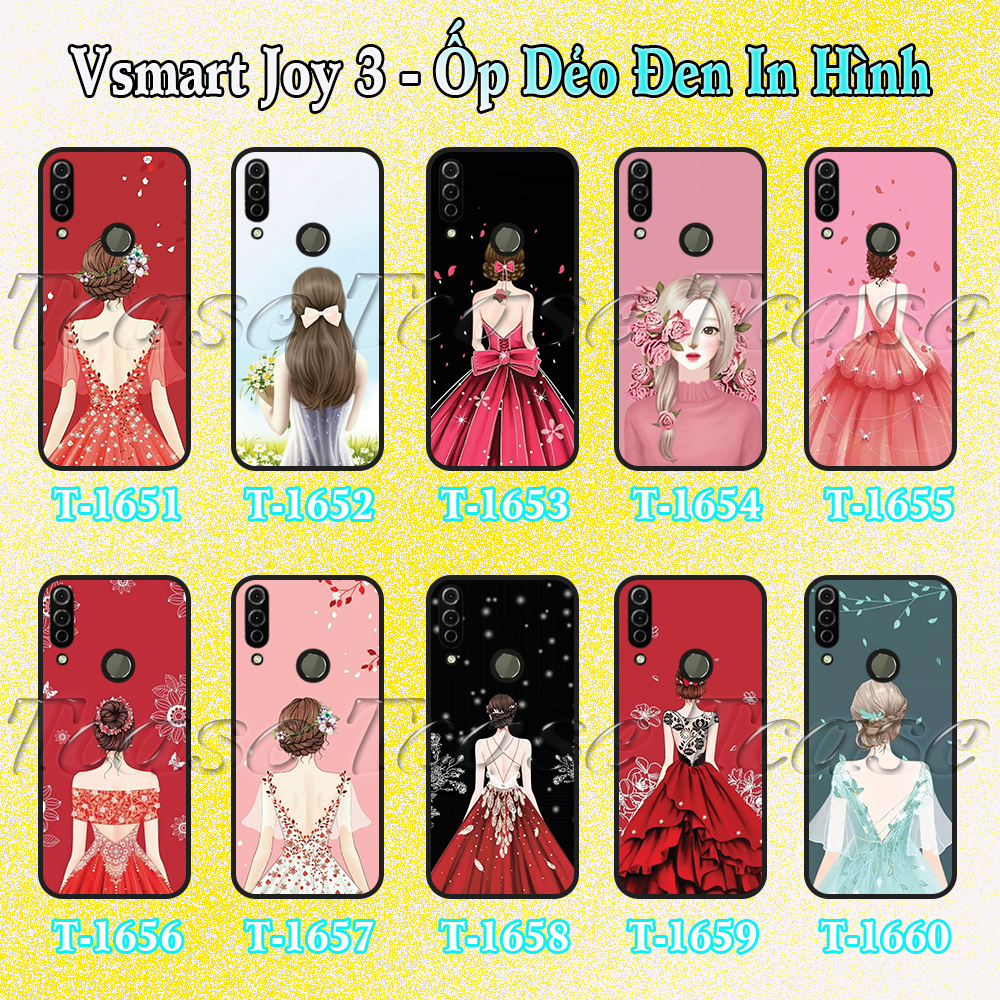 [HCM]Ốp lưng Vsmart Joy 3 dẻo đen in hình Cô gái