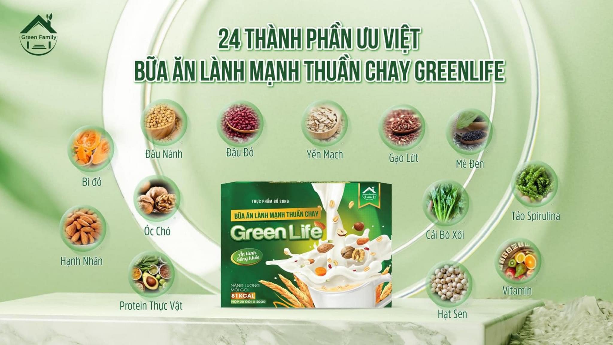 Bữa ăn dinh dưỡng Green Life Thuần Chay. ( xả kho)