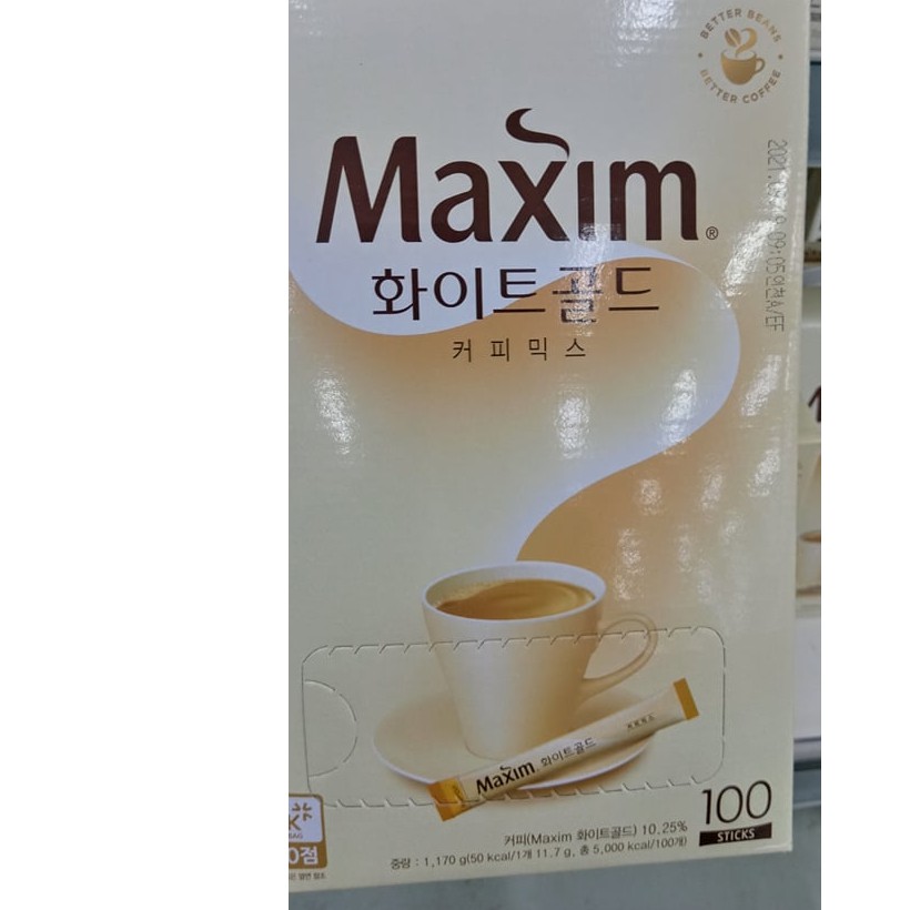 Cà Phê Maxim White Gold Hàn Quốc Hộp 100 Gói - 맥심 커피 화이트 골드