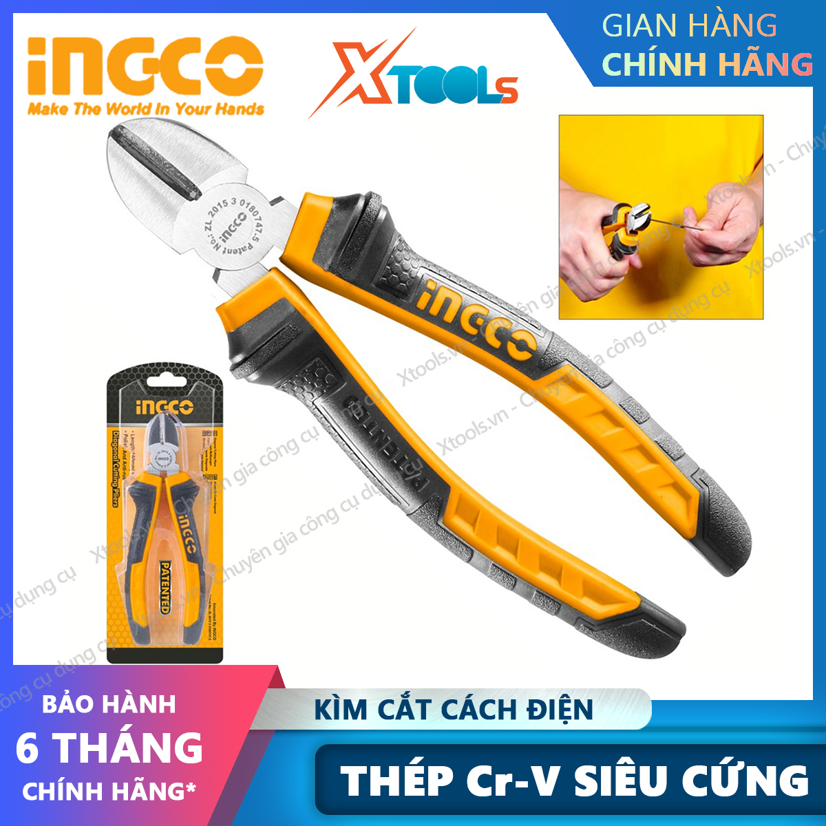Cutting pliers insulated ingco 6 "7" Nippers cut off quality fierce steel CR-V rustless ultra hard cutting cable electrical wire iron metal handle rubber soft anti-slip [Xtool] [xsafe]