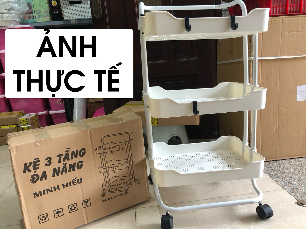 Xe Đẩy Spa 3 Tầng Đa Năng - Kệ để đồ bỉm sữa, kệ 3 tầng có bánh xe , kệ 3 tầng để đồ tiện lợi dieulinhshop