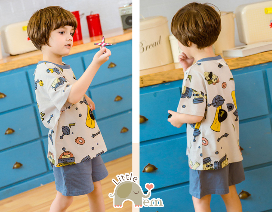 Bộ đồ bé trai cộc tay Cotton - Vũ trụ
