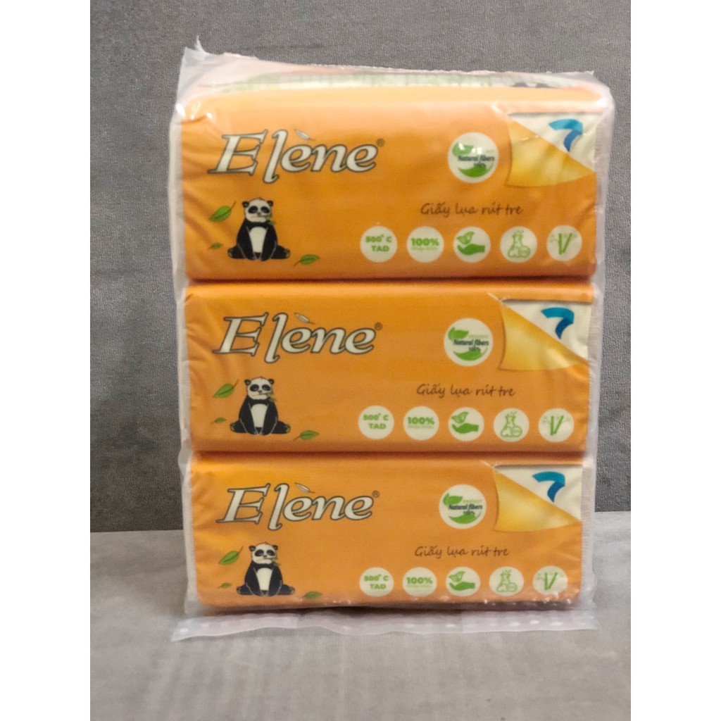(COMBO 12 GÓI) GIẤY ĂN TRE ELENE 100 TỜ 3 LỚP