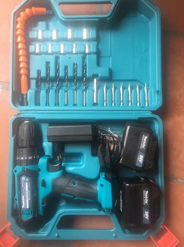 Khoan pin MAKITA 26V có búa (có đồ)