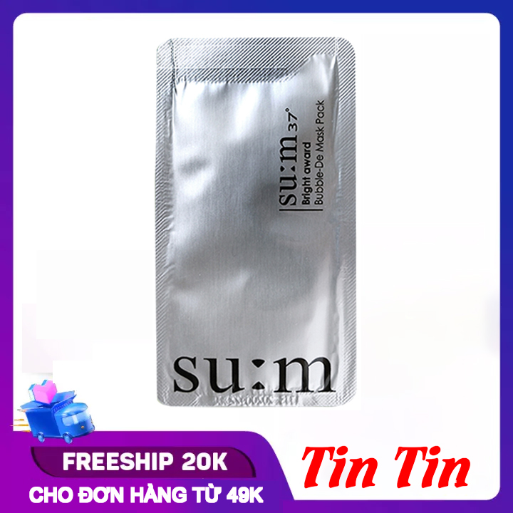 Mặt Nạ Sủi Bọt Thải Độc Da Su:m37 Bright Award Bubble-De Mask White Sum37