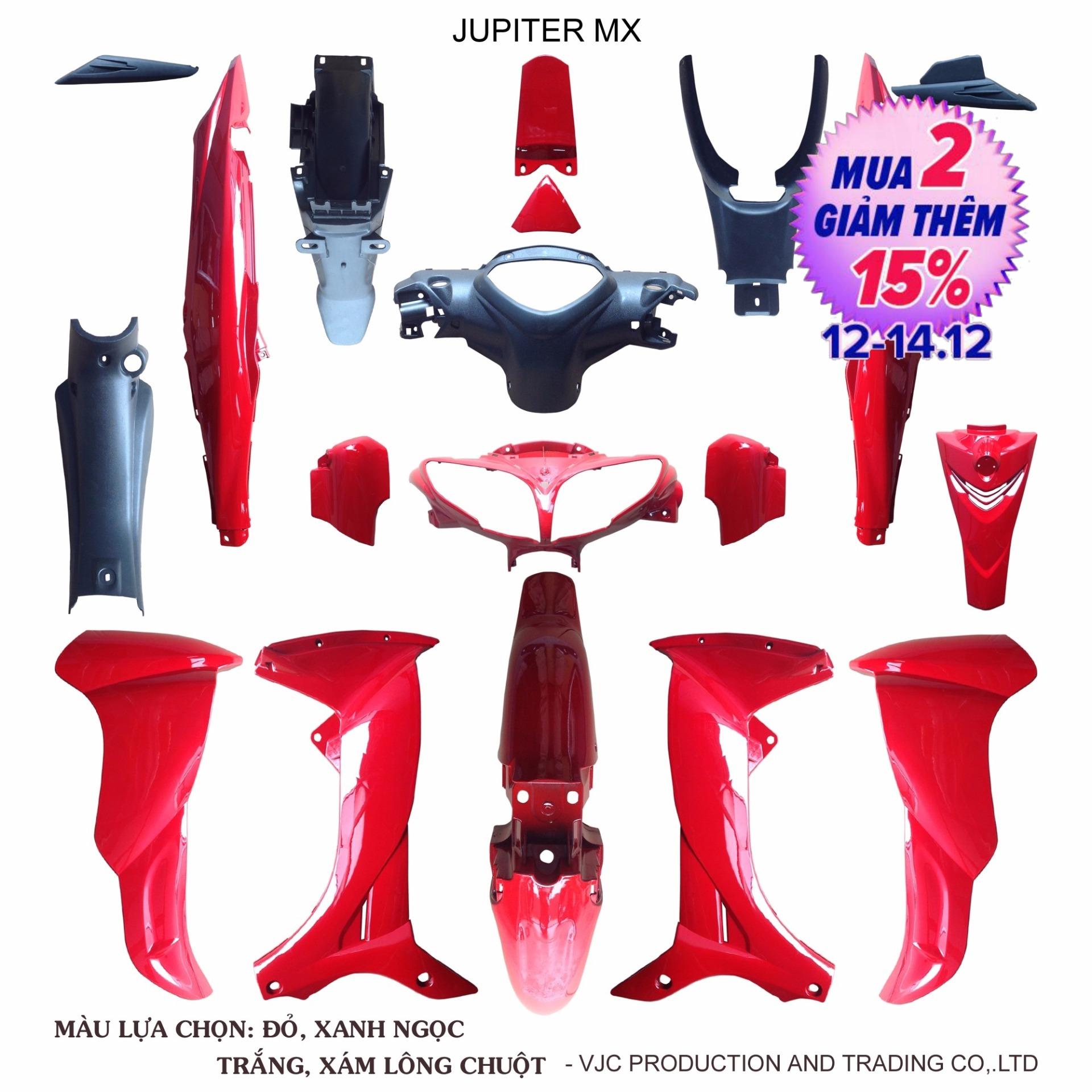 [TẶNG TEM] Bộ dàn áo Jupiter MX ĐỎ, nhựa nguyên sinh ABS nguyên bản - có TẶNG BỘ TEM cao cấp