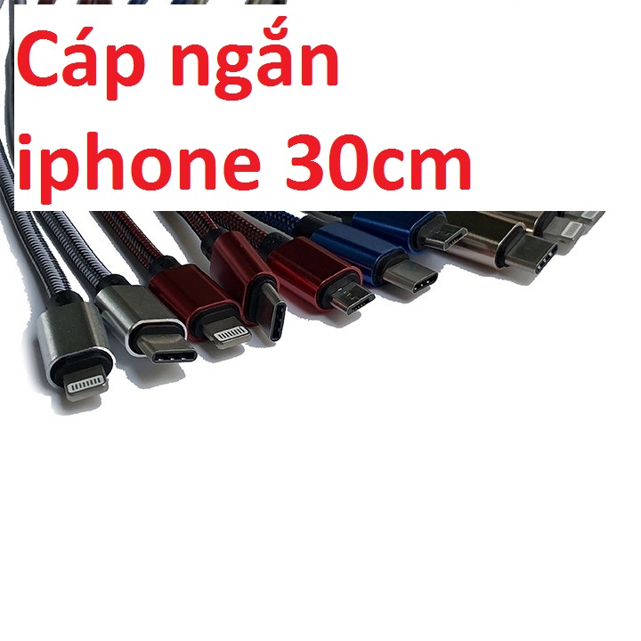 [HCM]Cáp sạc ngắn 20cm - 30cm dây dù siêu bền cho Type C - iphone - Micro usb