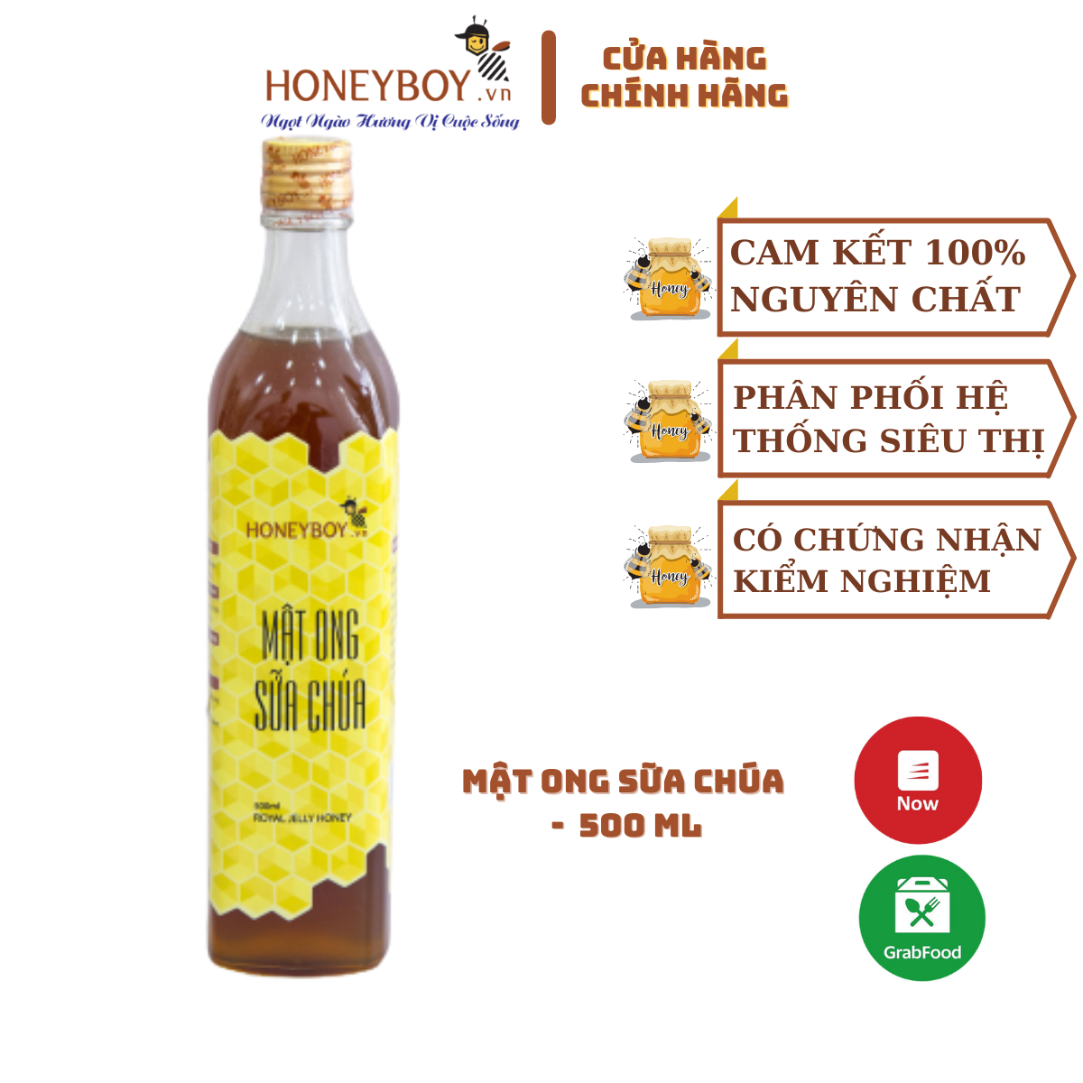 Mật ong sữa chúa HONEYBOY 500ml