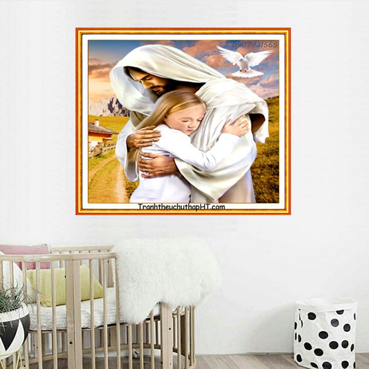 Tranh thêu chữ thập chúa lv3296 - tự thêu