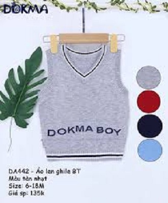 Áo gile len lông cừu Dokma bé trai từ 3 - 12 tháng
