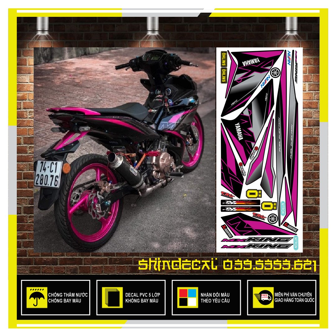TEM RỜI EXCITER 150 MXKING HỒNG ĐEN