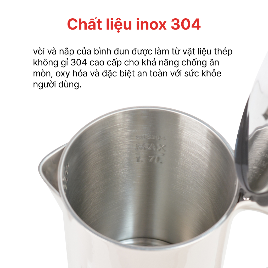 ẤM ĐUN SIÊU TỐC 1.7L HAPPYCOOK, HEK-17WF