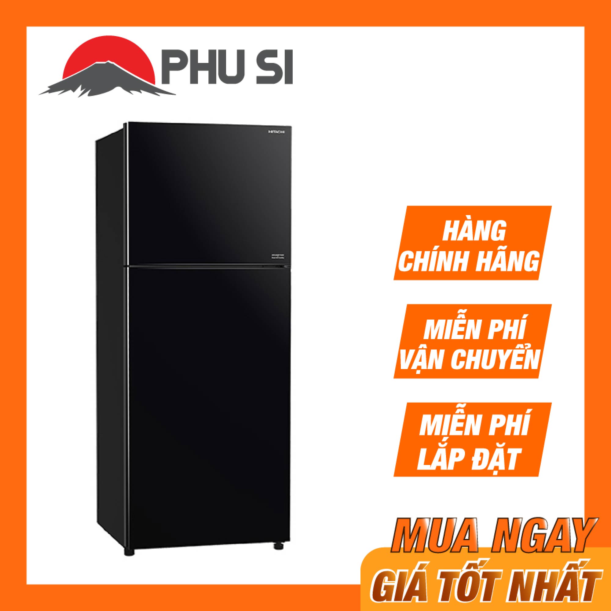 [Trả góp 0%]Tủ lạnh Hitachi Inverter 406 Lít R-FVY510PGV0(GBK)