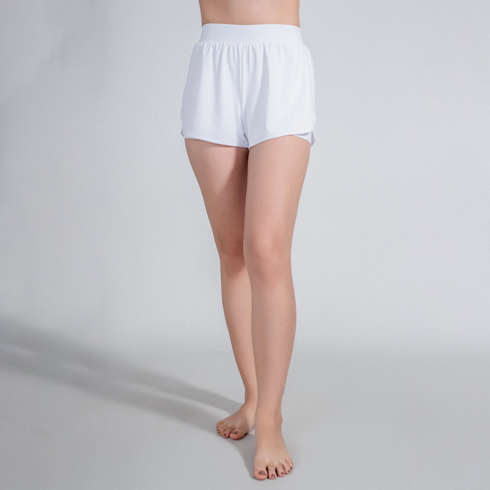 Quần bơi nữ short white 2 layer sobie
