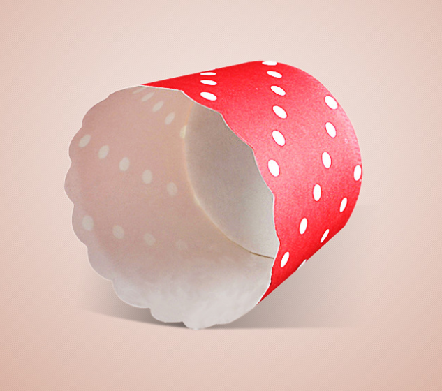 Bộ 50 chén giấy cupcake cứng hoa văn ngôi sao nền đỏ 5cm