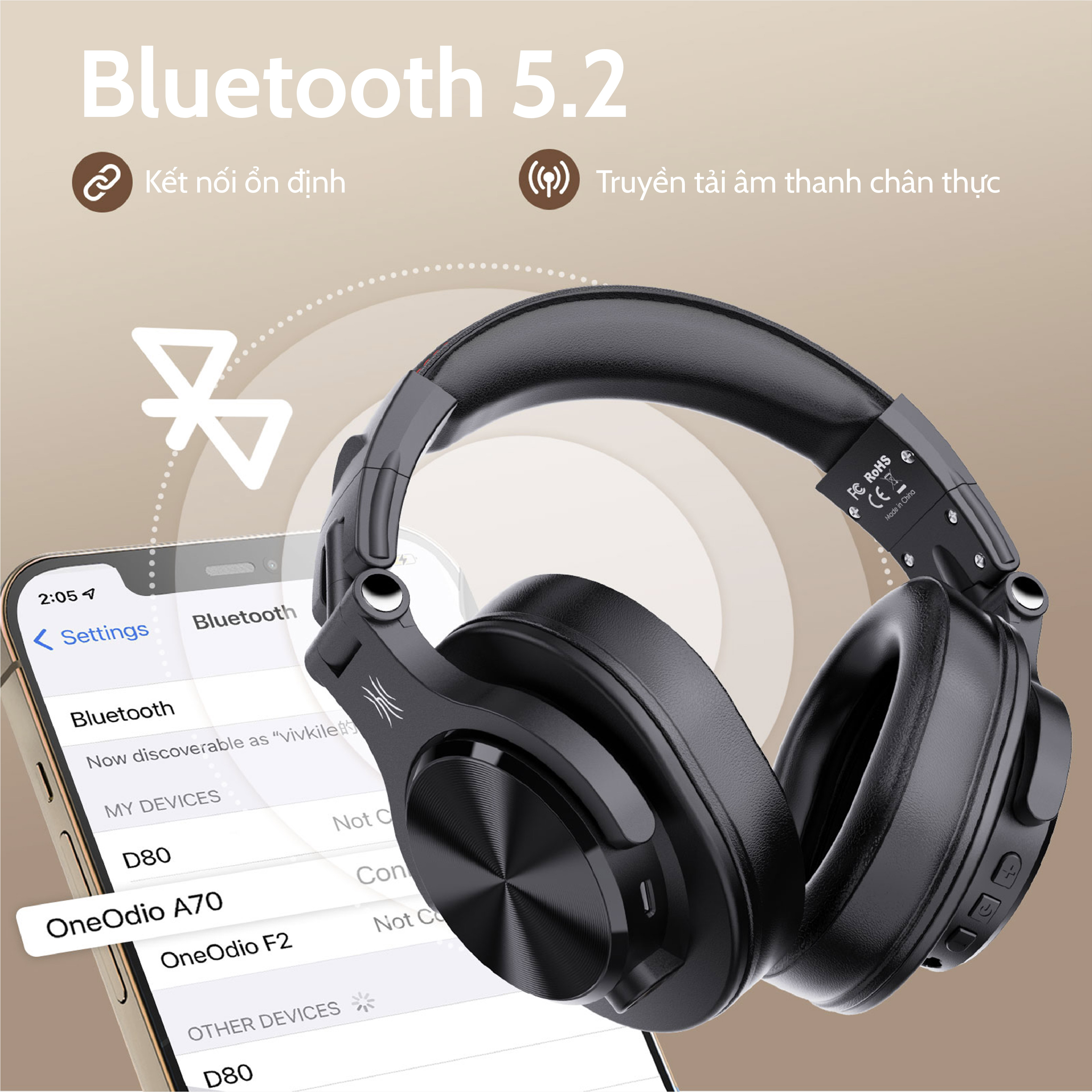 Tai nghe Bluetooth Headphone OneOdio A70 Chính Hãng