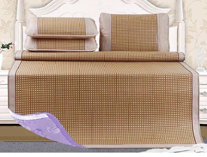 Chiếu điều hòa 1.8x2m cao cấp 2 mặt mây & lụa (01 chiếu + 2 vỏ gối)