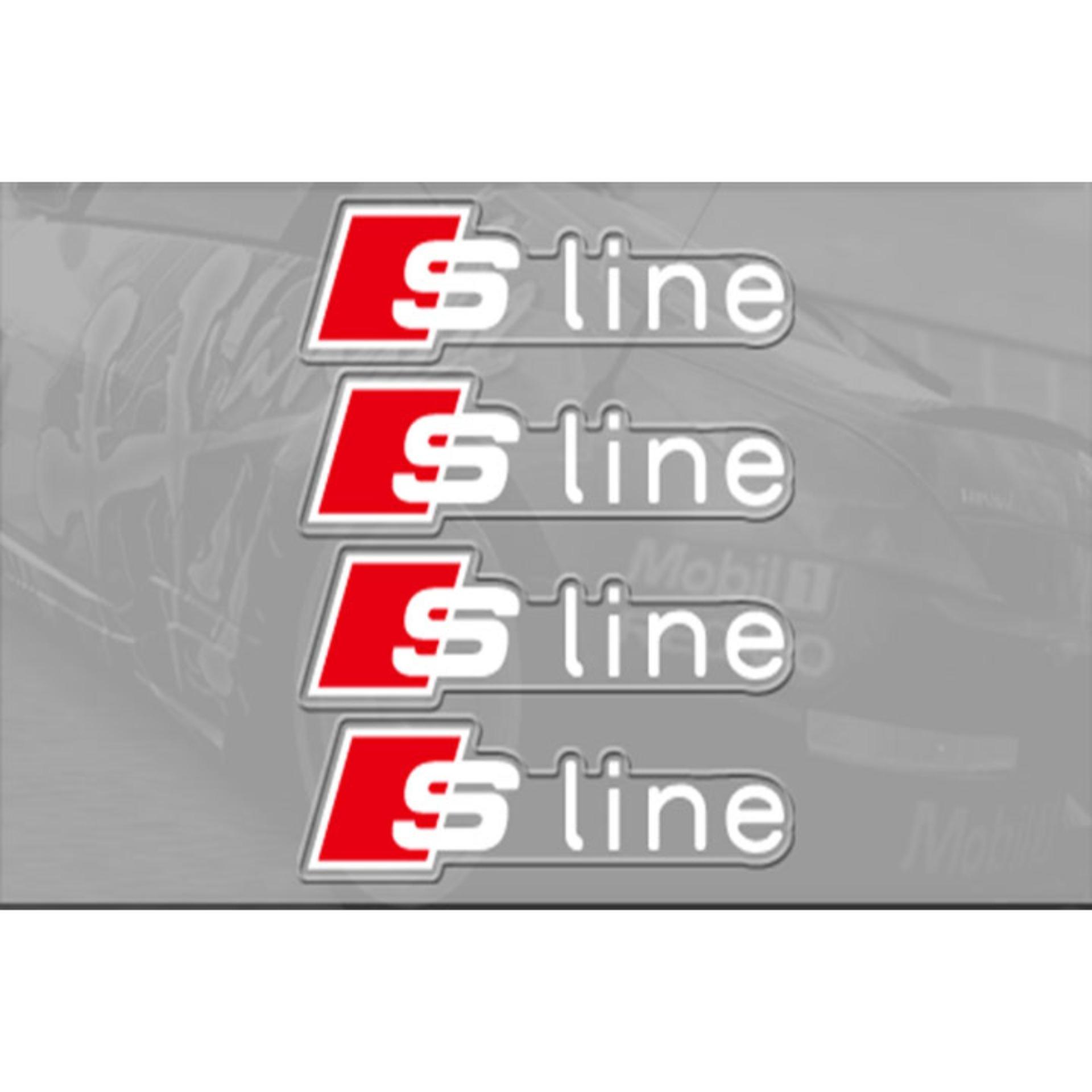 Tem dán cho xe hơi S Line (dán tay nắm cửa, gương chiếu hậu,...) - TRẮNG ĐỎ