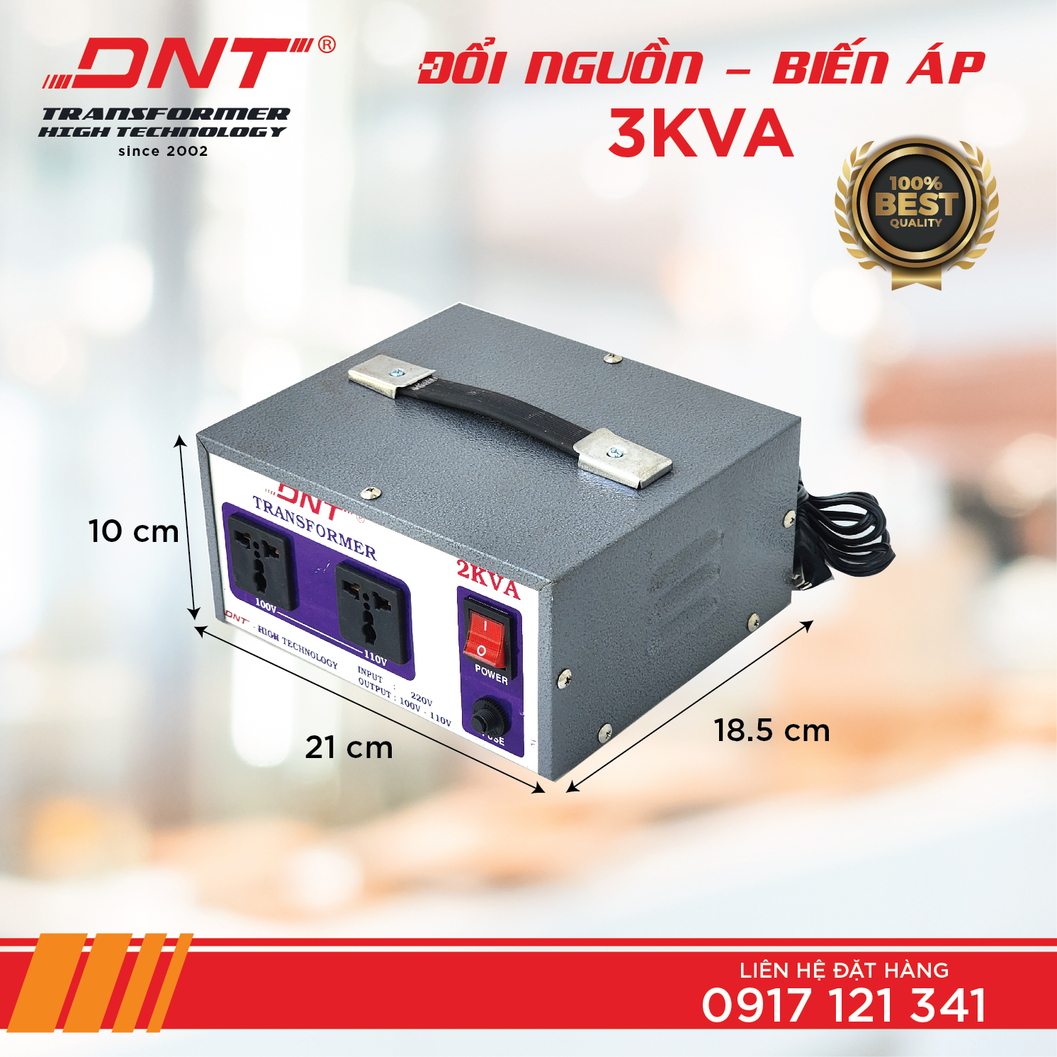 [HCM]Biến áp DNT 2kva 220v ra 100v 110v