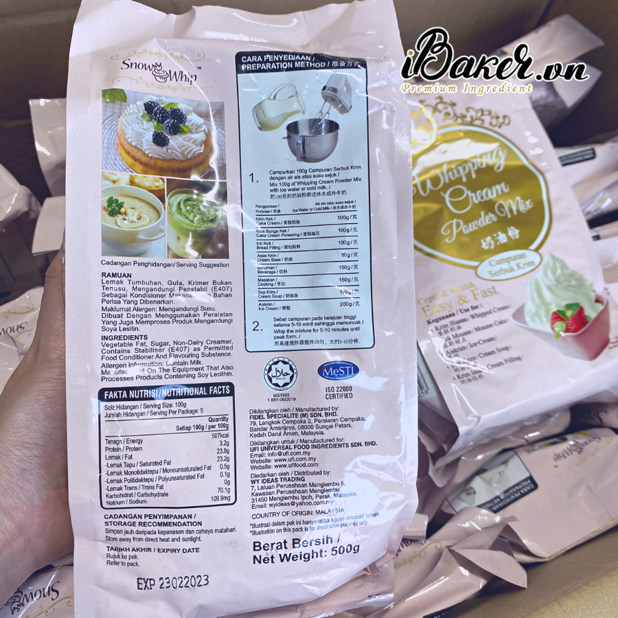 Bột whipping cream 500g