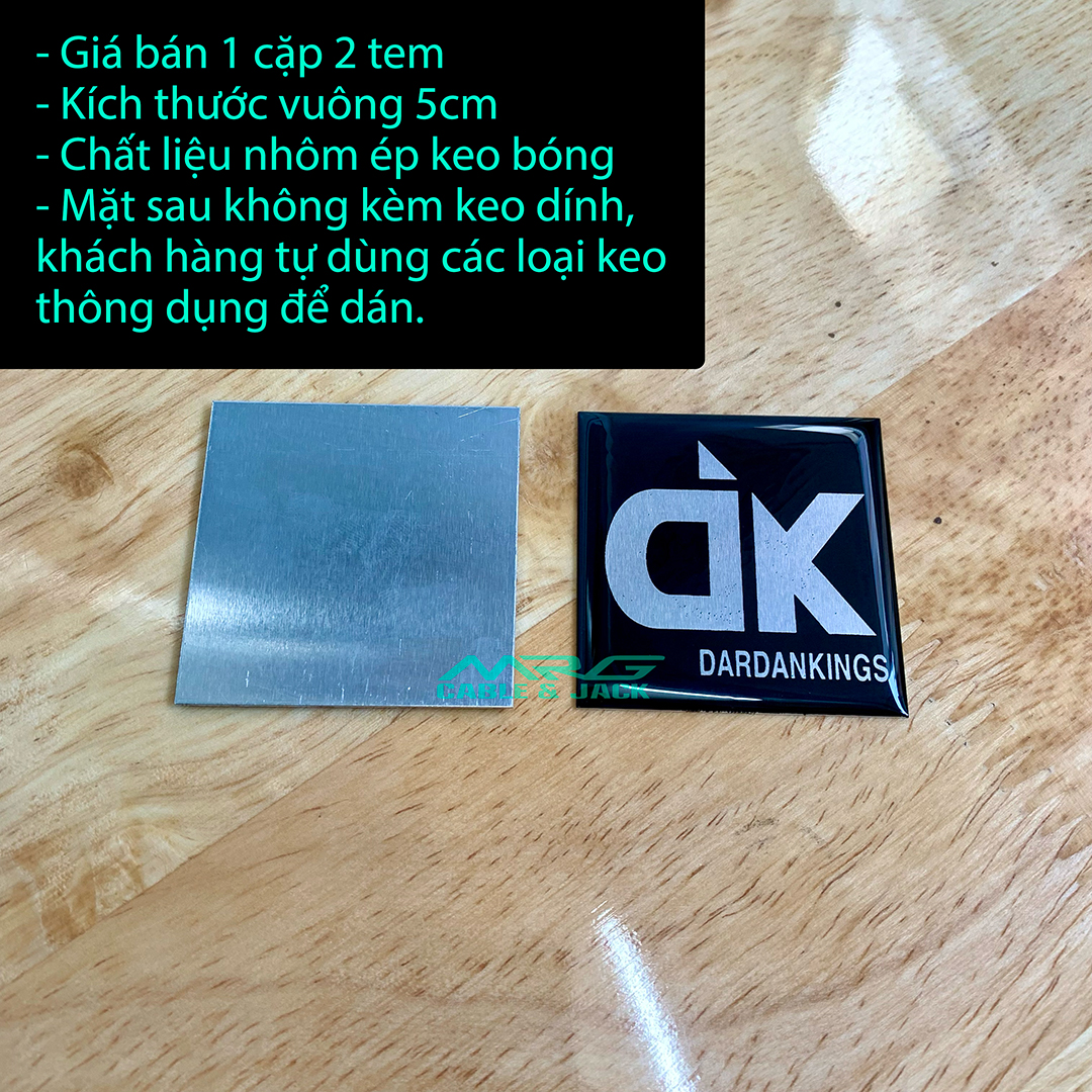 Tem Loa DK, vuông 5cm, giá 1 cặp.
