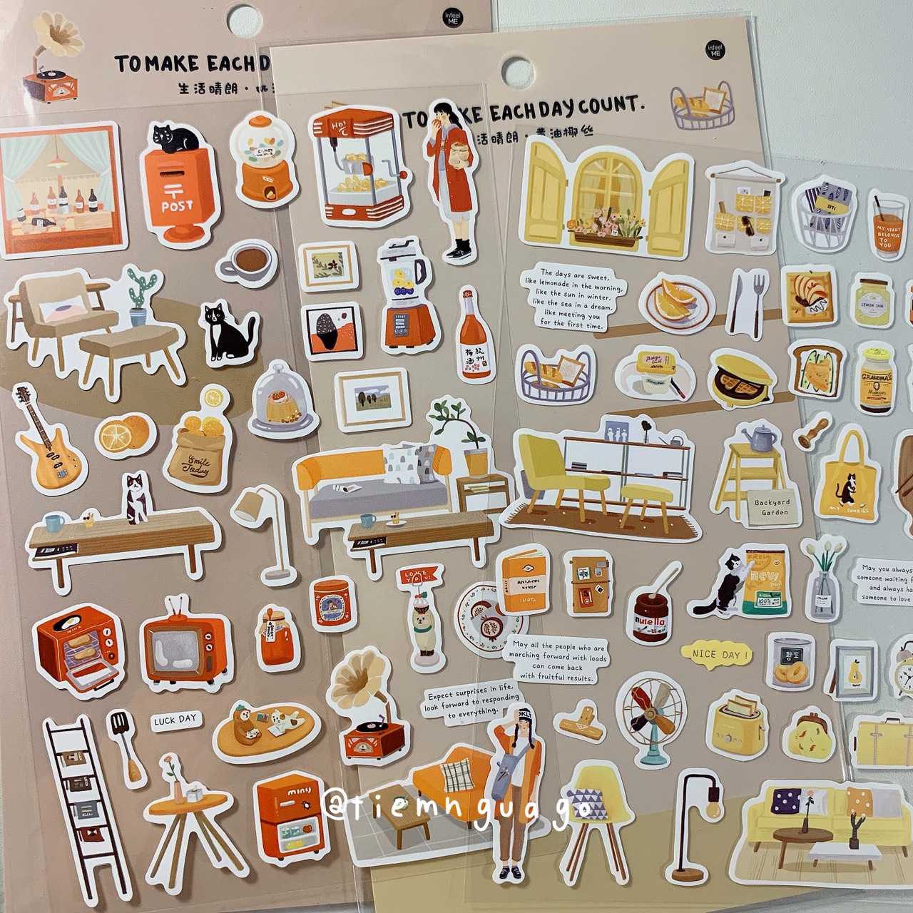 Tấm sticker Make each day count - Tiệm Ngựa Gỗ