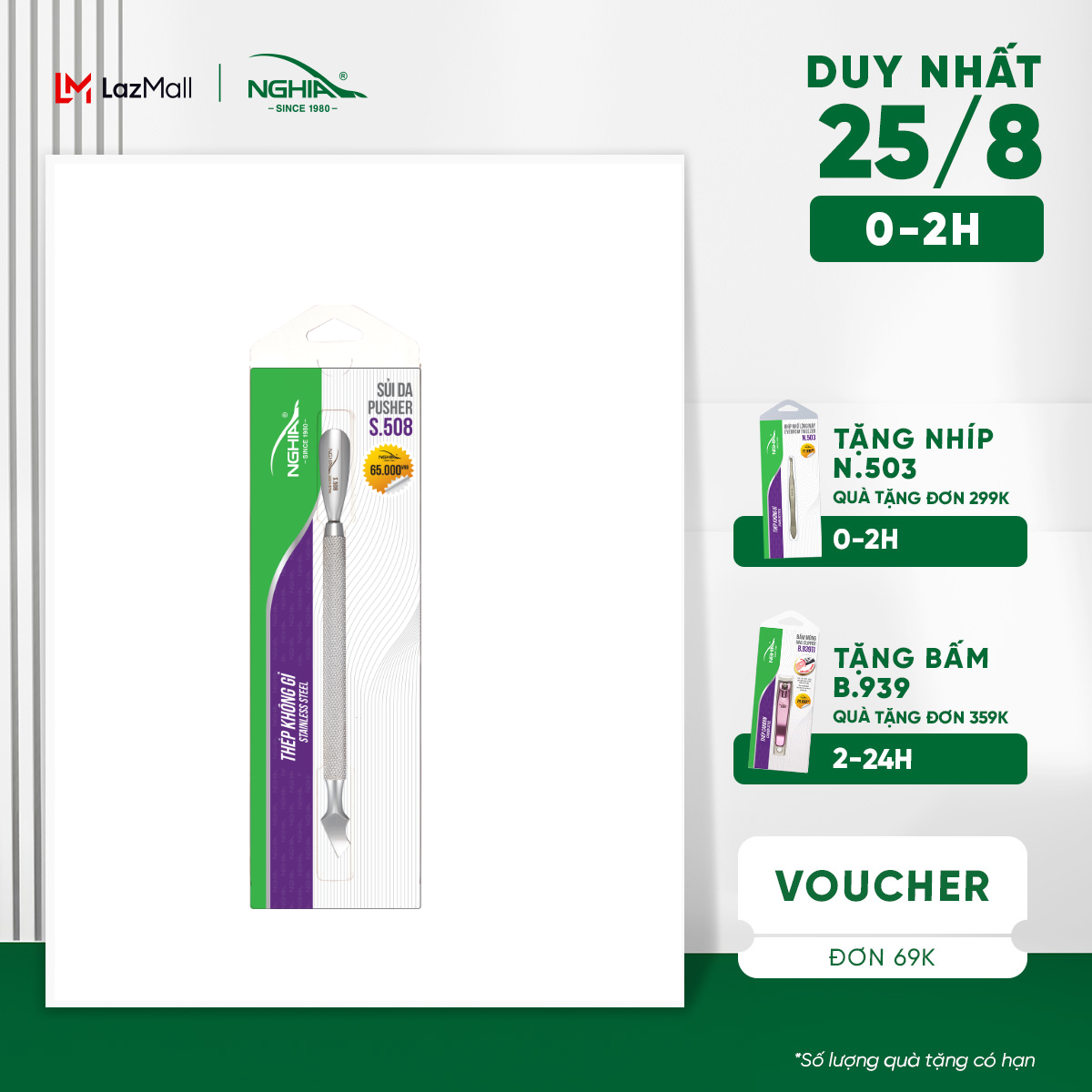 Sủi da 2 đầu thép không gỉ kèm nghĩa s.508