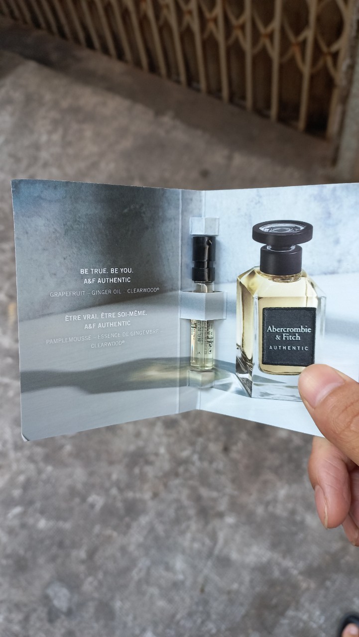 Mẫu thử nước hoa nam : vials a&f authentic man 2ml
