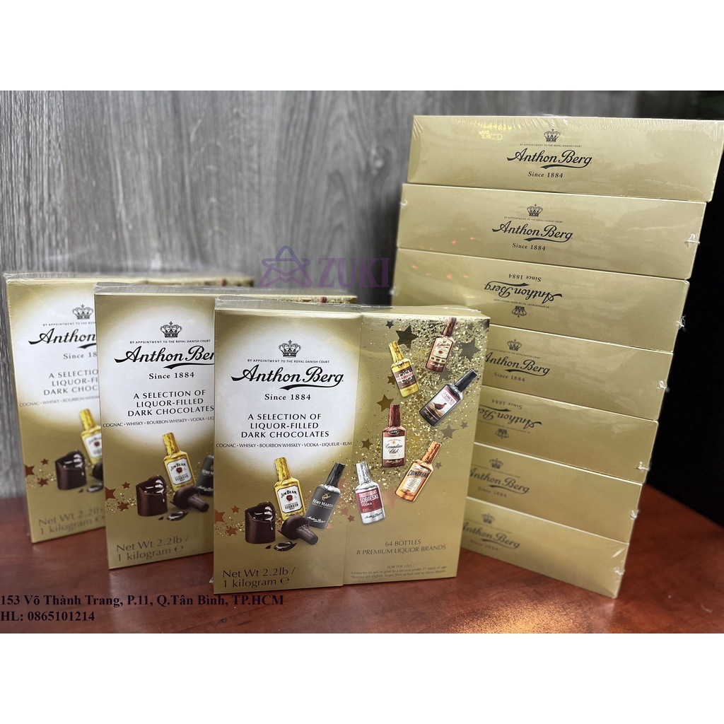 Chocolate Nhân Rượu 64 Chai Anthon Berg Since 1884 - Box Lẻ