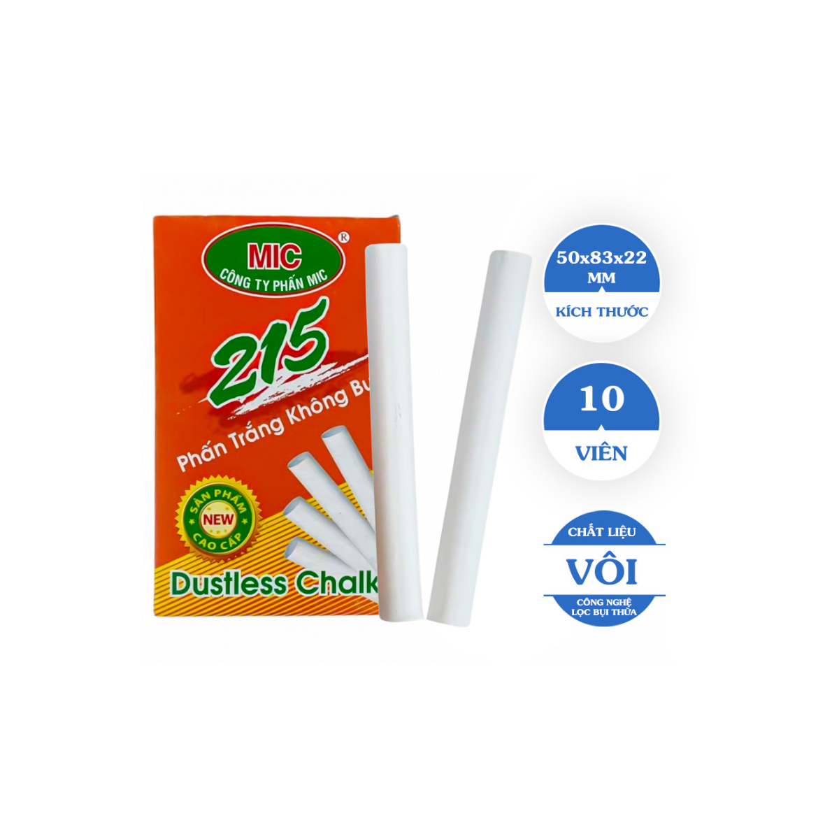 Phấn Viết Bảng Mic Trắng/ Màu (Hộp 10-100V)