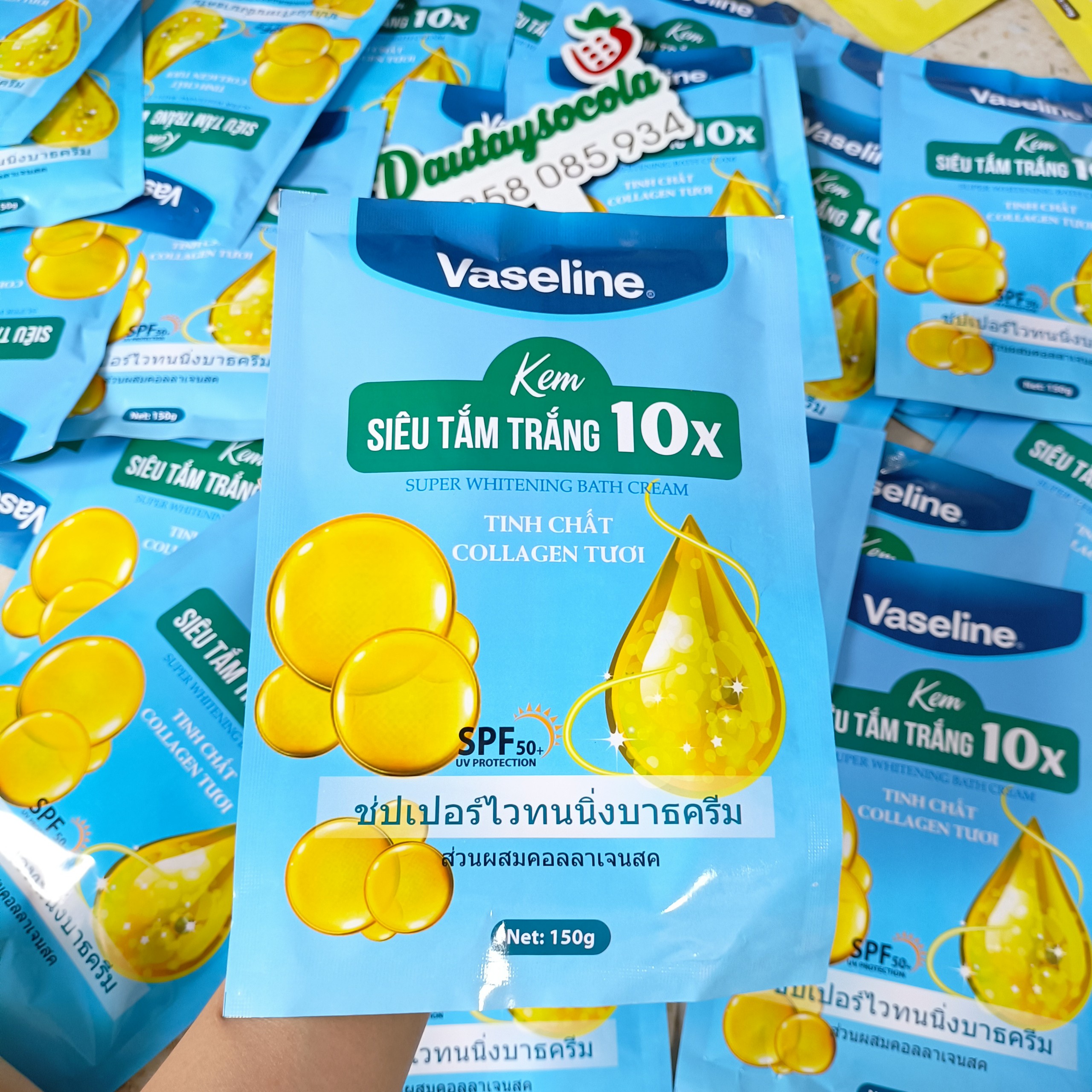 Gói Tắm Trắng VASELINE THÁI LAN Bật Tone SAu 20phut