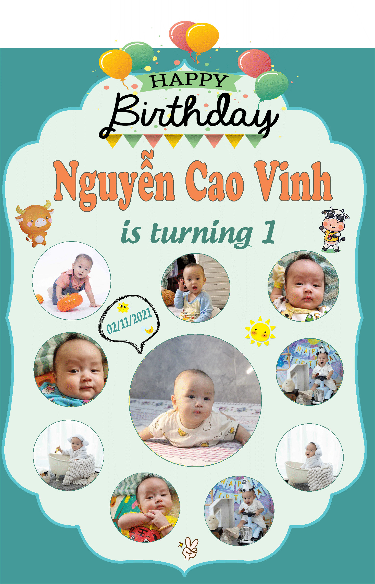 Bảng thành tích, Bảng ảnh sinh nhật cho bé (cao 30-40cm tùy mẫu )