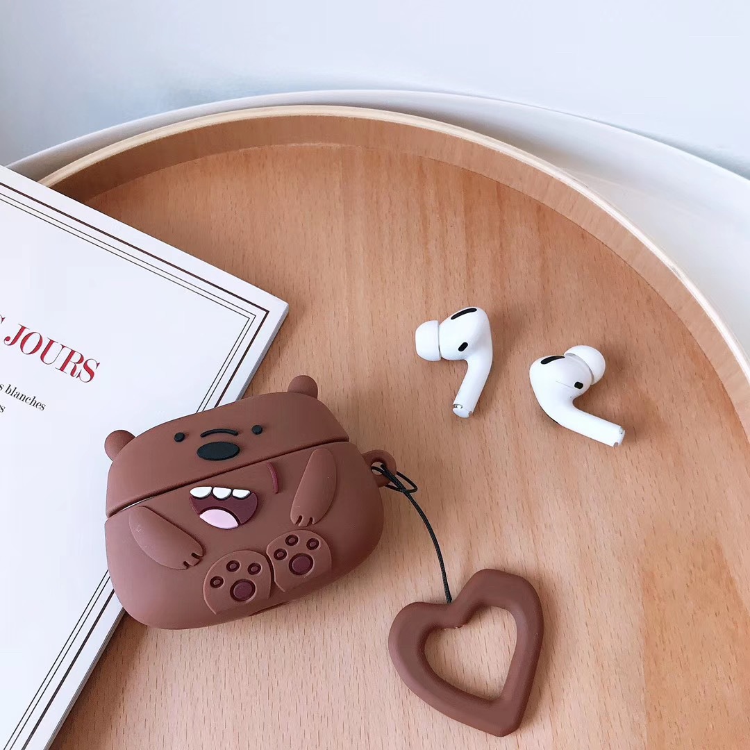 🌟Case AirPods🌟 Vỏ Bọc Tai Nghe AirPods Pro hình We Bare Bear - Mario Shop