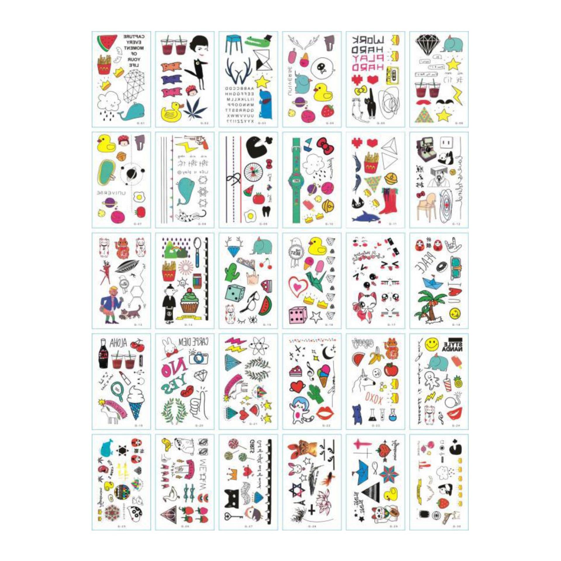 30 Tờ Hình Xăm Dán Tatoo Từ 55 - 120 Mẫu