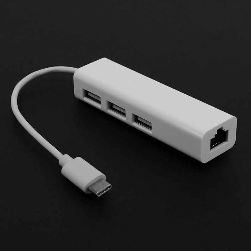 USB-C USB 3.1 Type C To USB RJ45 Ethernet Lan Adapter Hub Cable for Macbook PC